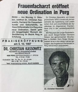Praxiseröffnung 1987